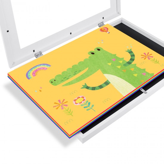 A3 Wooden Kids Art Frame Children Art White Color Frame Changeable Front Opening Artwork Display A3 Wooden Kids Art Frame Children Art White Color Frame Changeable Front Opening Artwork Display